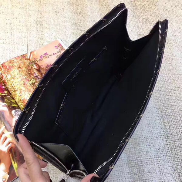 2017最新作 バレンシアガコピー Bazar printed leather ポーチ